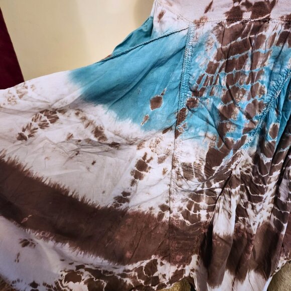 Baba Indian Handcrafted Tie-Dye Maxi Skirt | Tulip Hem & Boho Style | Size M - Picture 5 of 13